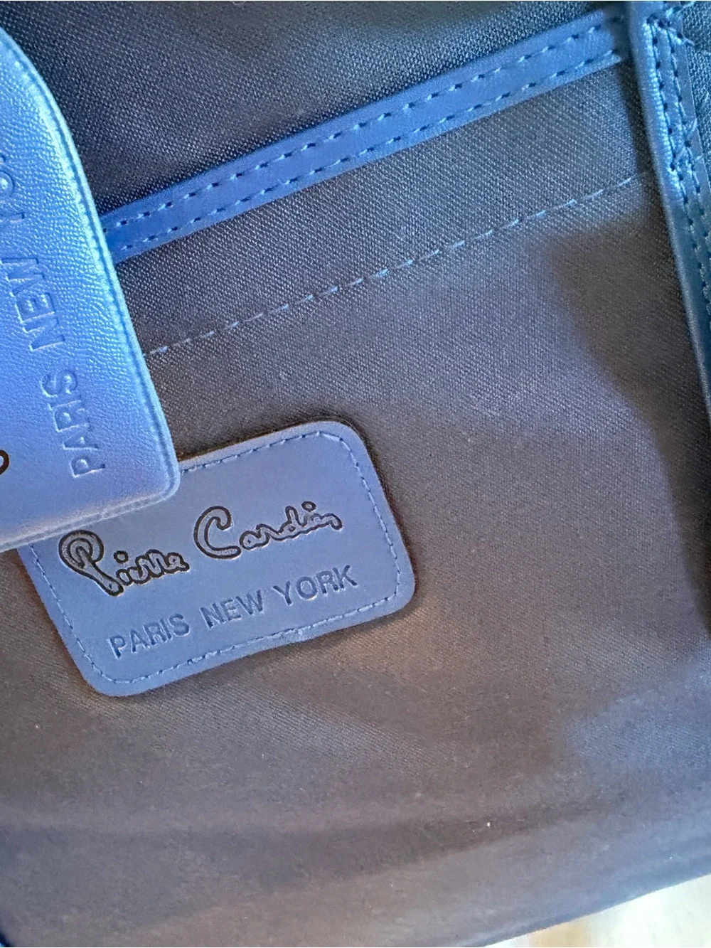 Vintage 1970s RARE NWT Pierre Cardin Large Blue Nylon Luggage Suitcase Bag